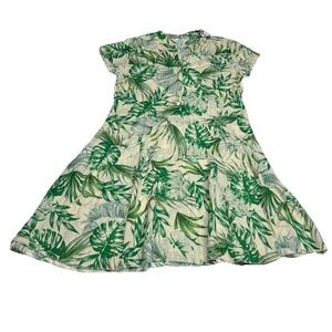 CRISTINA VERGANI Made In Italy Linen Blend Button Down Shirt Dress Women's Large